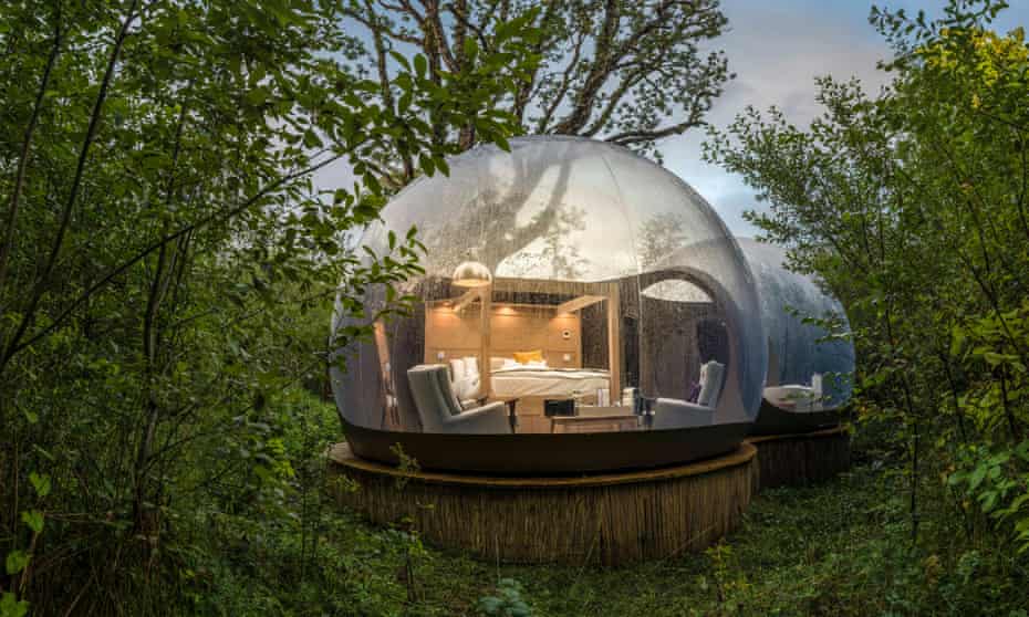 Geodesic dome at Finn Lough, Enniskillen, Northern Ireland, UK.