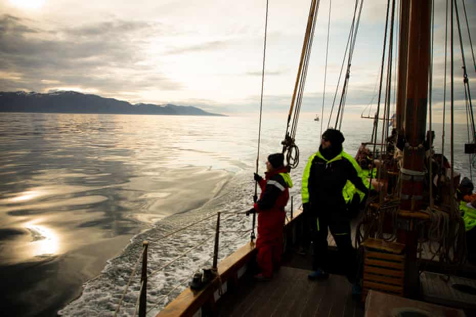 The North Sailing vessel off the north Iceland coast.