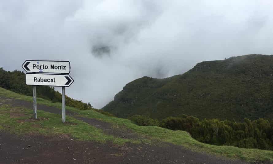 Walking a levada above Porto Moniz, Madeira.