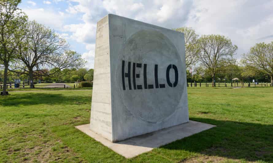 The sculpture section of Katrina Palmer’s Hello Retreat, in Shoeburyness, offers a welcome to those arriving in Britain.