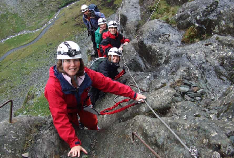 Steel cables on Borrowdale Fells’ ‘via ferrata’.