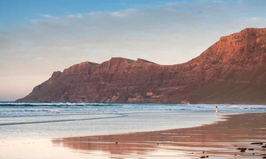 Surf-friendly Famara beach, Lanzarote.