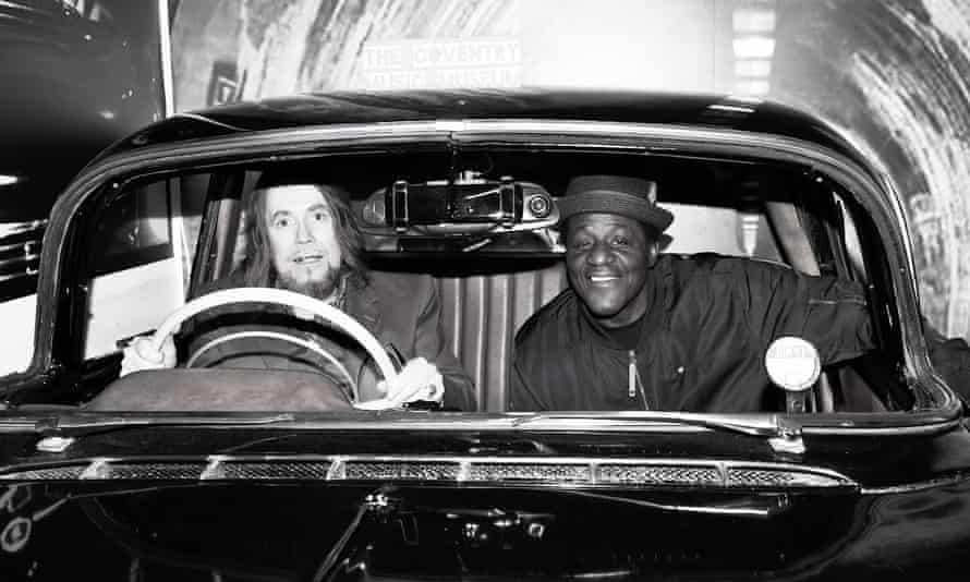 Jerry Dammers (left) and Neville Staple in the Ghost Town car at the Coventry Music Museum.