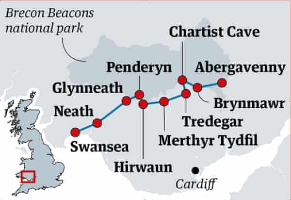 welsh valleys map