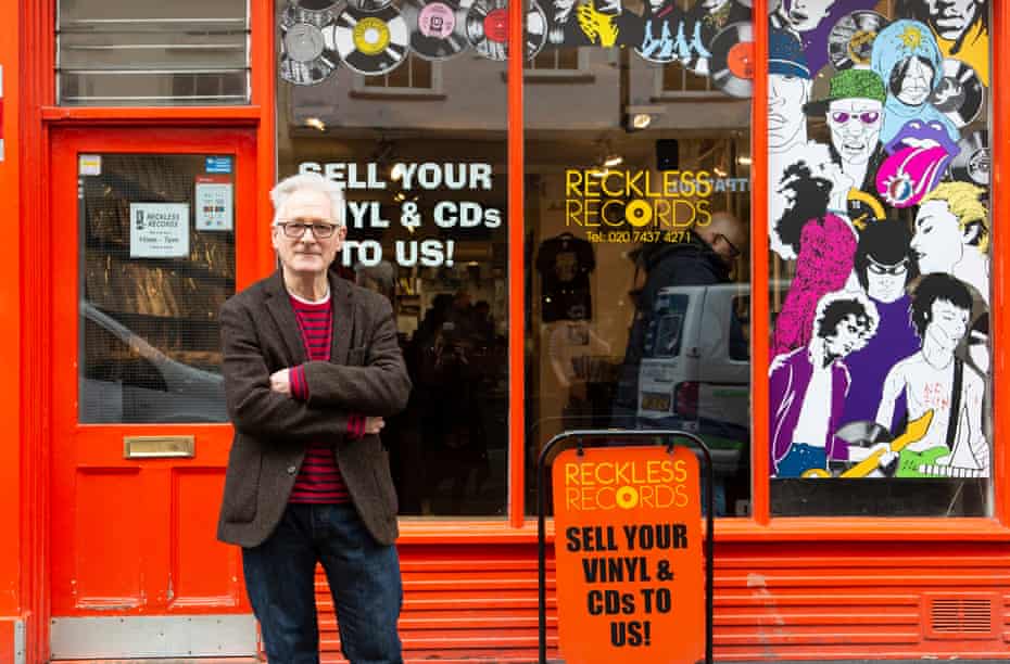 Reckless Records’ manager Duncan Kerr, Berwick Street, Soho