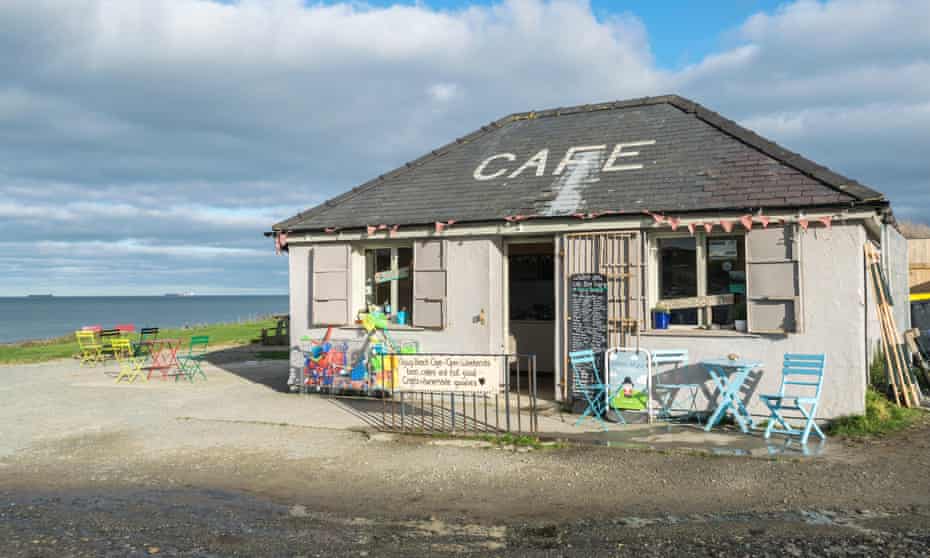 Lligwy Beach cafe and shop near Moelfre on Anglesey