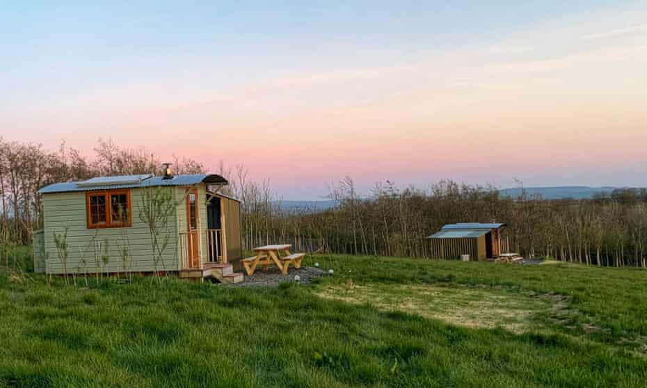 Shepherd’s huts with views of the Tamar and Bodmin Moor