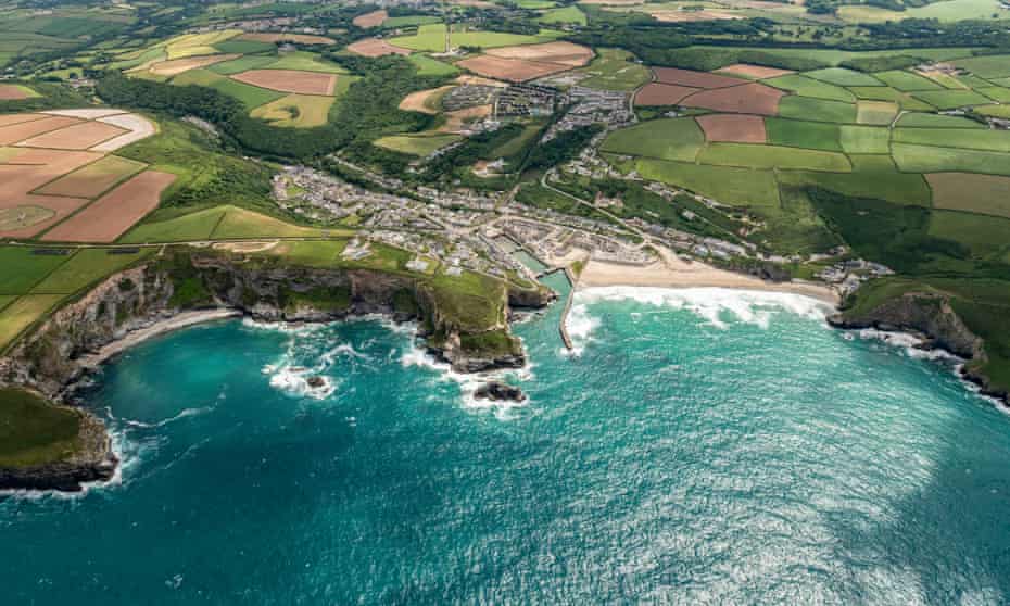 Portreath village and beach.