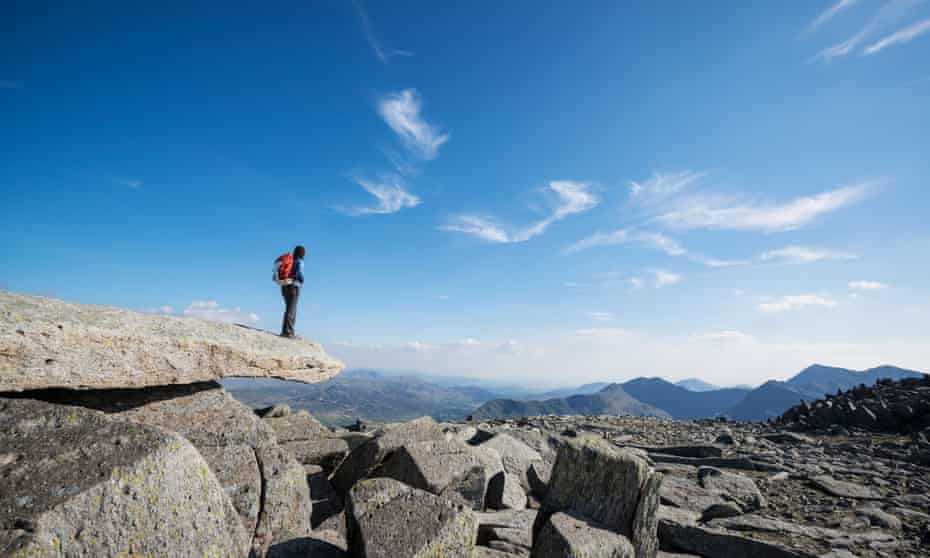 The Cantilever stone at Glyder Fach, Snowdonia.