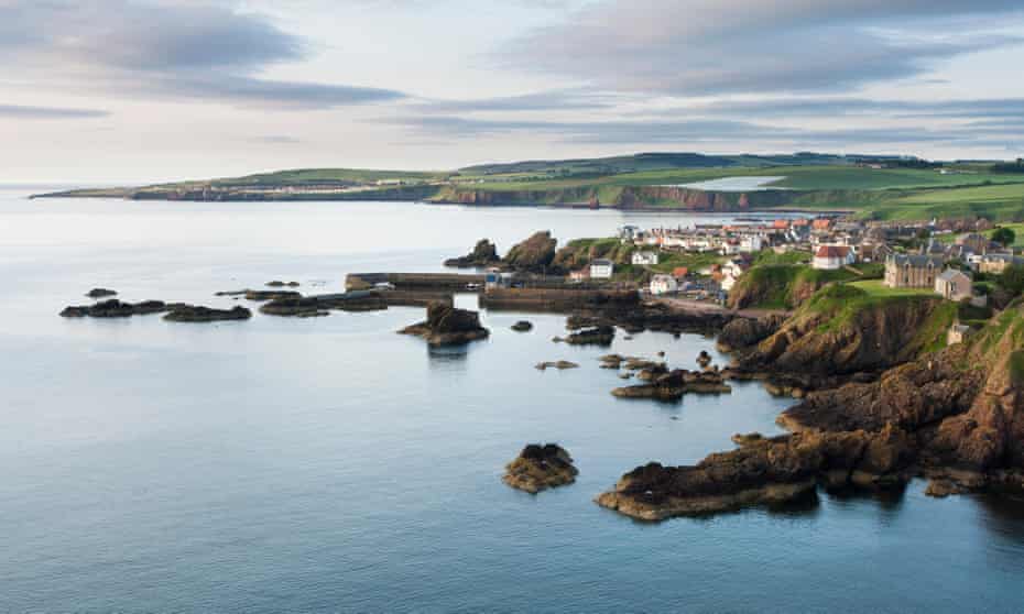 The fishing village of St Abbs on the Berwickshire coastline.