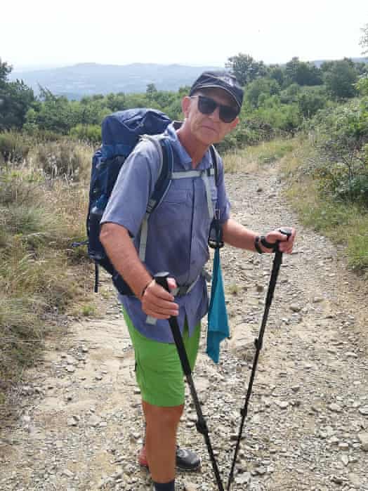 Tim Parks walking near Arezzo, Italy