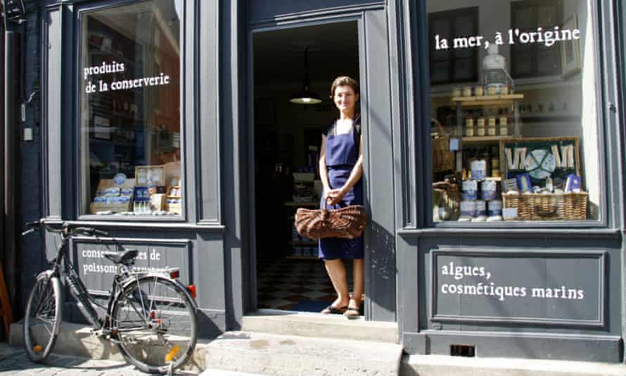 Anne-France outside her shop La Sardine, in St-Valery.