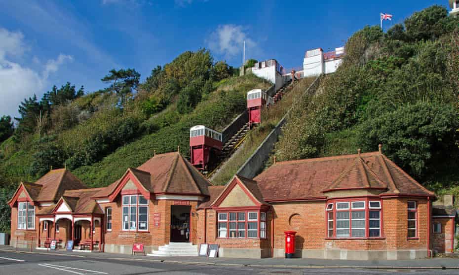 the Leas Lift going up the cliff