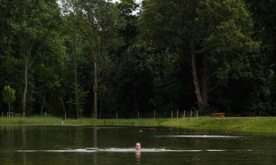 ‘A man-made lake for cold-water swimmers and wetland birds’: Beckenham Place, London.