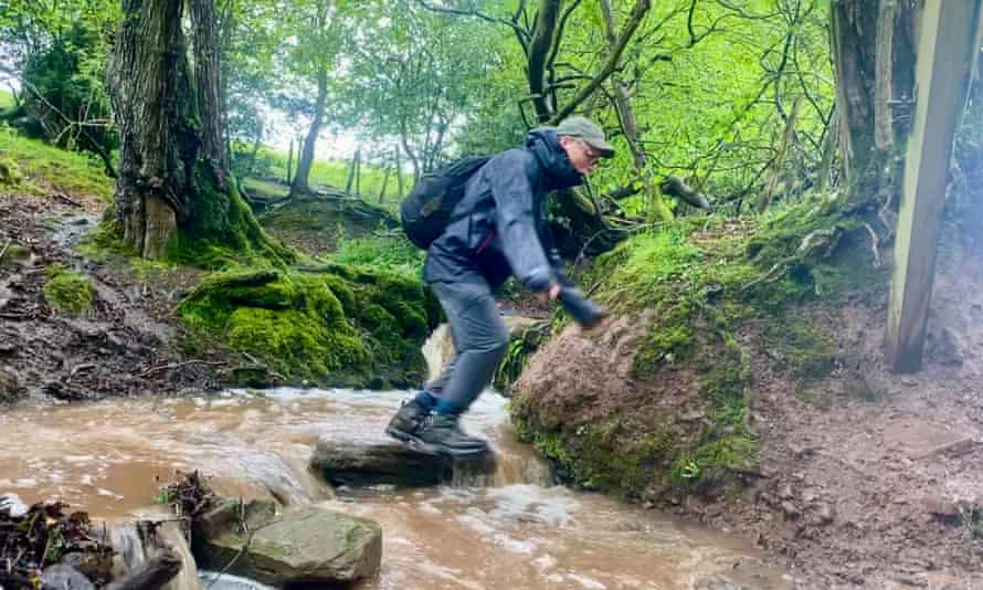 Kevin Rushby tackling the floods between Llancillo and Walterstone, UK.