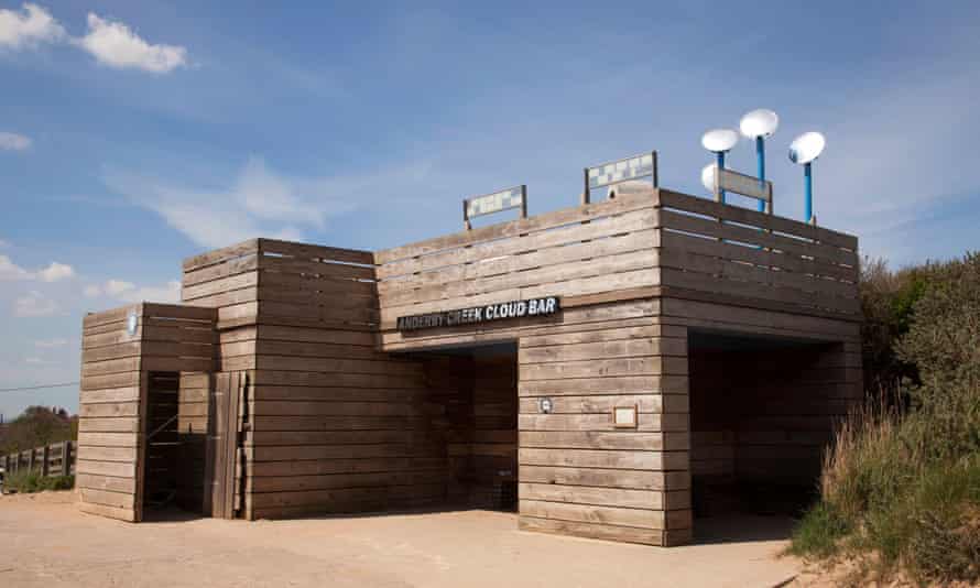 The Cloud Bar, a cloud observation point on the beach at Anderby Creek, Lincolnshire, England, UK.