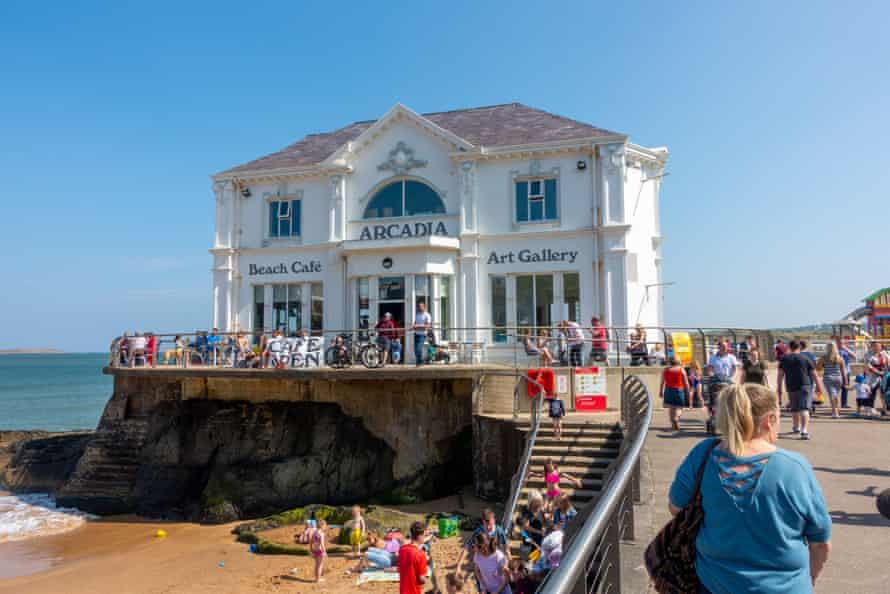 Cafe and art gallery on the seafront, Portrush, Northern Ireland. UK.