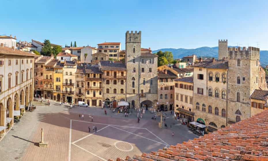 Piazza Grande in Arezzo, Tuscany, Italy/