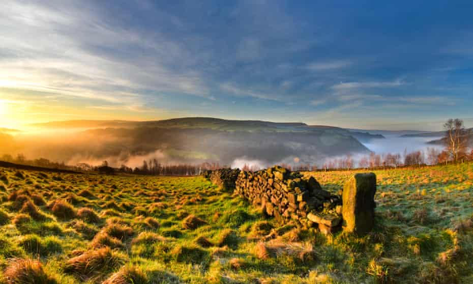 Sunrise in the Calder Valley viewed from Heptonstall.