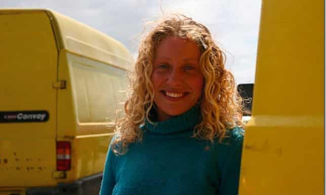 The author with her yellow van