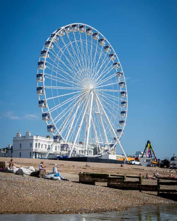 Worthing Observation Wheel, seafront attraction in Worthing, West Sussex, England, UK.