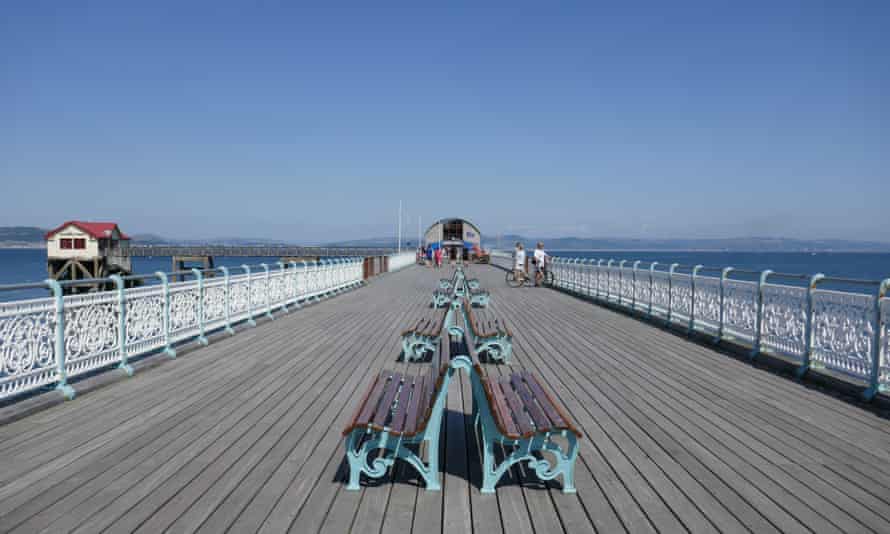 Pier in Mumbles, Wales, on a sunny day. UK.