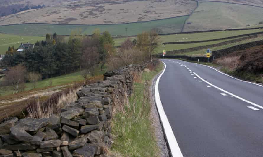 The A57 rising to Snake Pass in the Peak District.