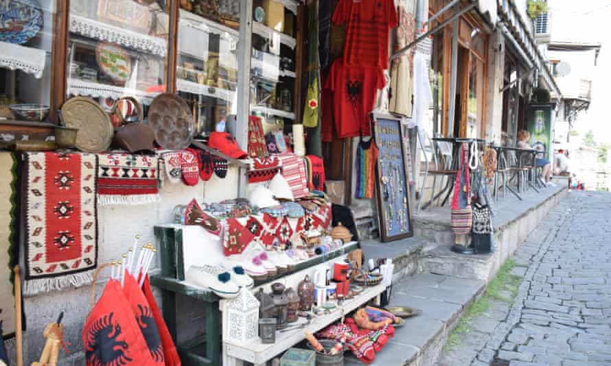 Shops in the historic bazaar in Gjirokastër