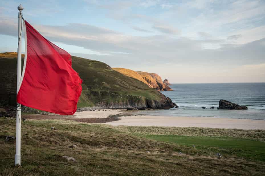 A Ministry of Defence flag flies over Cape Wrath