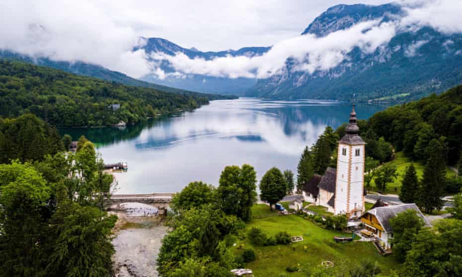 Saint John the Baptist’s church, near the village of Ribčev Laz, on the shores of Lake Bohinj, Slovenia.