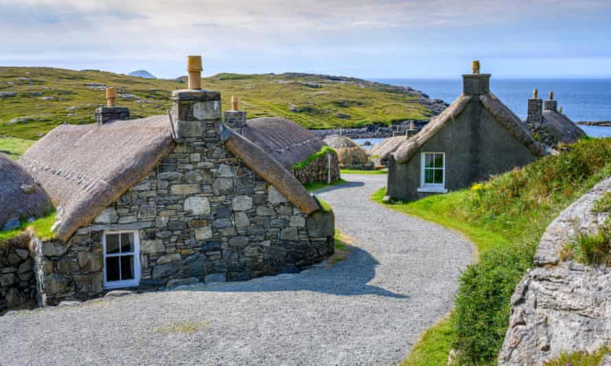 Old blackhousevillage on shore of Isle Of Lewis