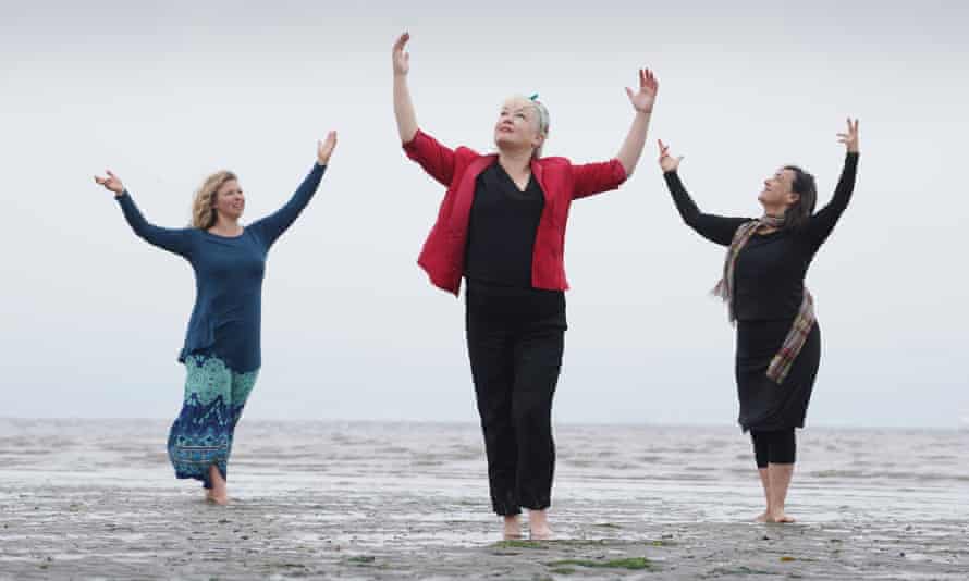 Performers on Silverknowes beach.