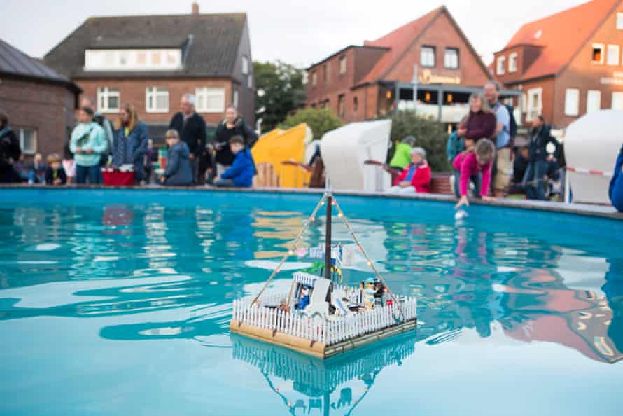 Boating pond near the music stage, central Kurplatz, Juist