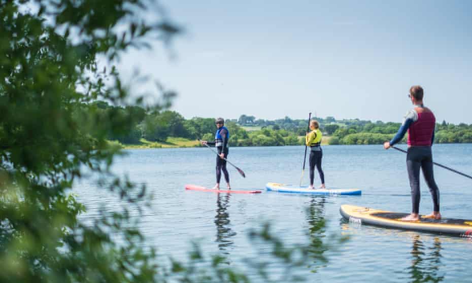 Wild Shore Delamere, offers SUP (£110 for six people), open-water swimming and Aqua Chimp, a unique ropes course over water, without safety harnesses (£20pp). Cardigan © Wild Shore Delamere 344