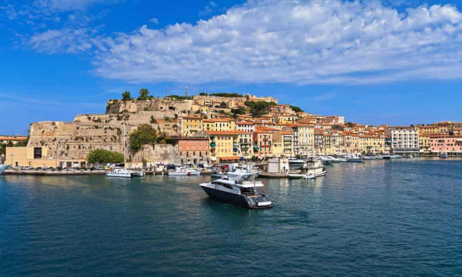 Portoferraio from the sea, Elba island, Tuscany, Italy.