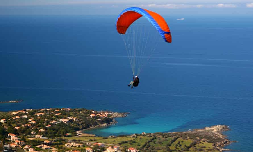 Paragliding in Corsica.