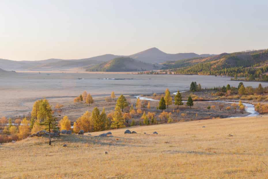 The vast landscapes of Khentii Province in Mongolia.