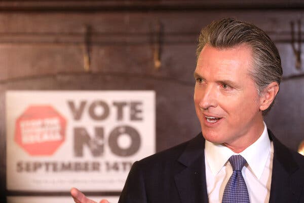 Gov. Gavin Newsom of California faces a recall election on Sept. 14. 