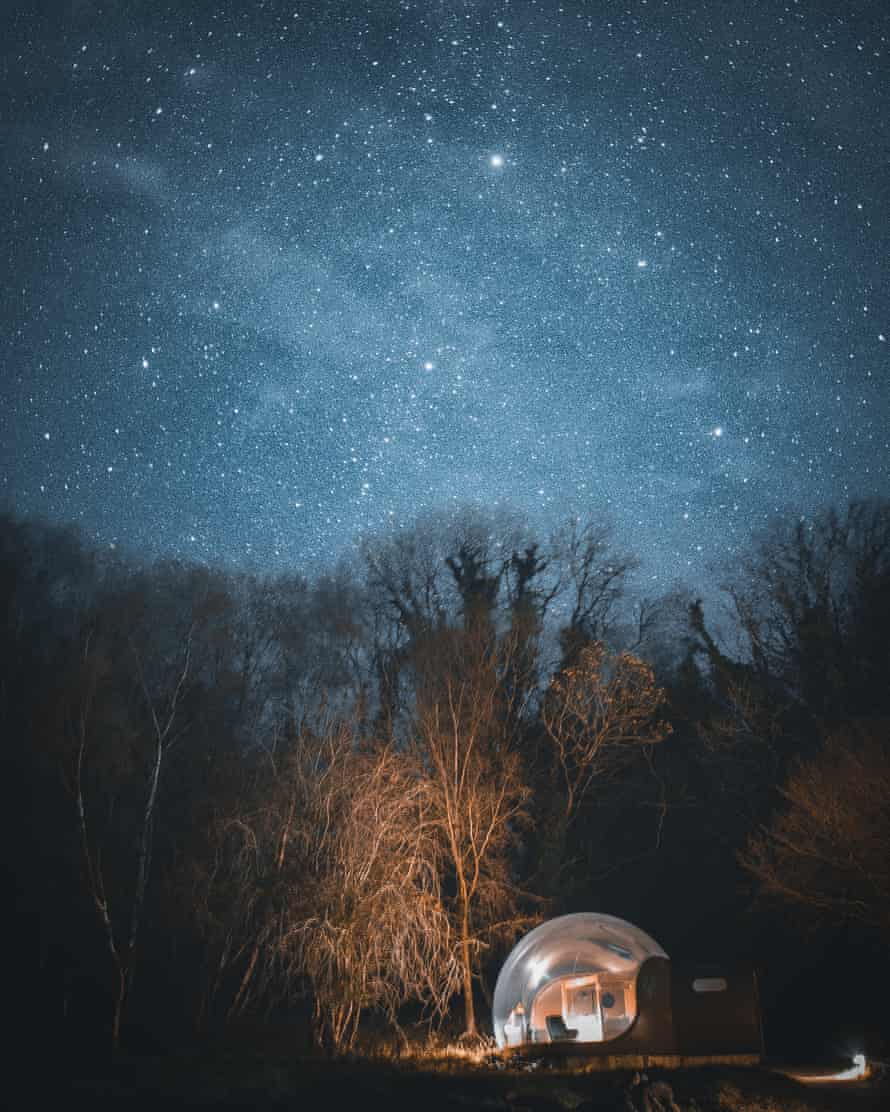 bespoke Stargazing Forest Dome at Finn Lough Resort, Enniskillen, Northern Ireland,