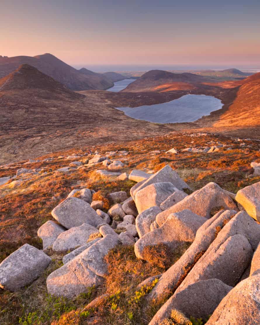 Sunrise over the Mourne Mountains.