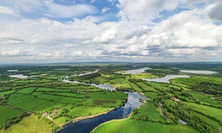 Aerial view of rural Ireland