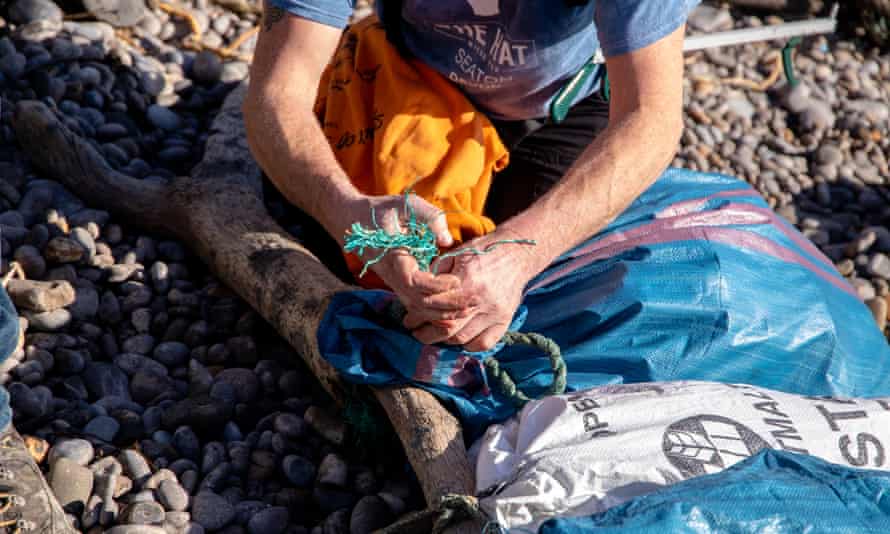 A Jurassic coast beach clean in Ringstead Bay.