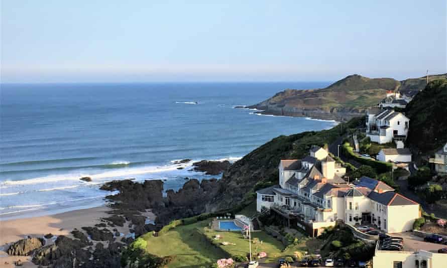 ‘Perched above picturesque Combesgate beach’: Watersmeet, Devon.