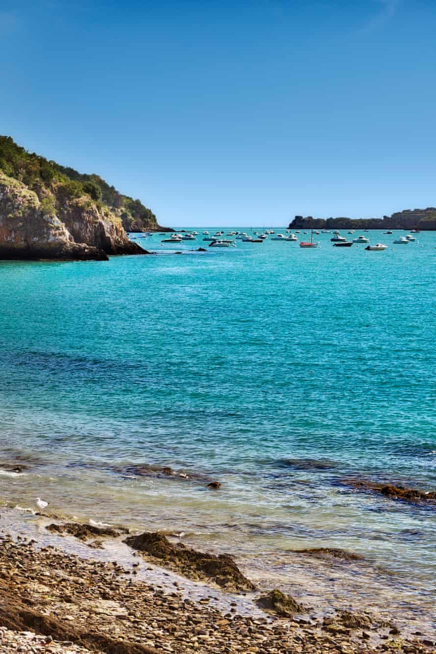 View over a fishing bay at Cancale, Ille-et-Vilaine, Brittany.