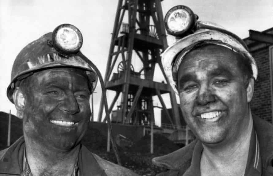 Coal miners in St Helens after a shift, February 1972.