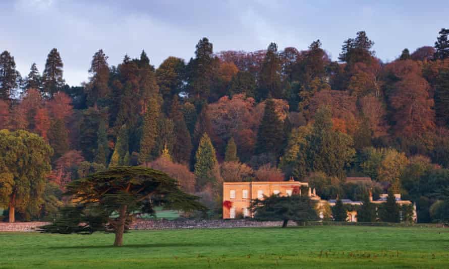 Rolling gardens surrounding the elegant house at Killerton, Devon.