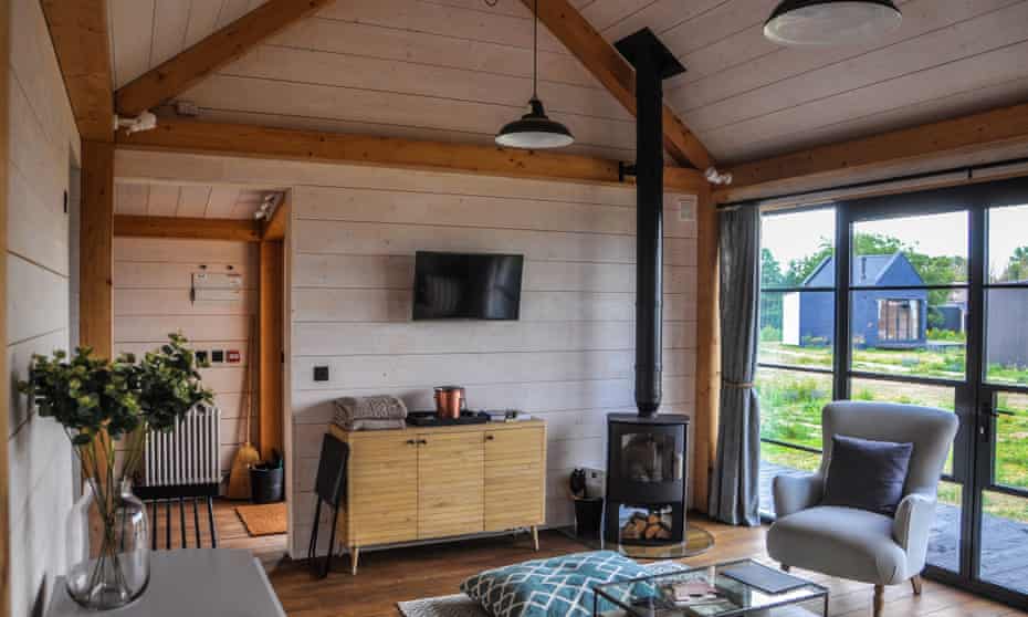 Inside one of Cabu by the Sea’s stylishly pared-back cabins.