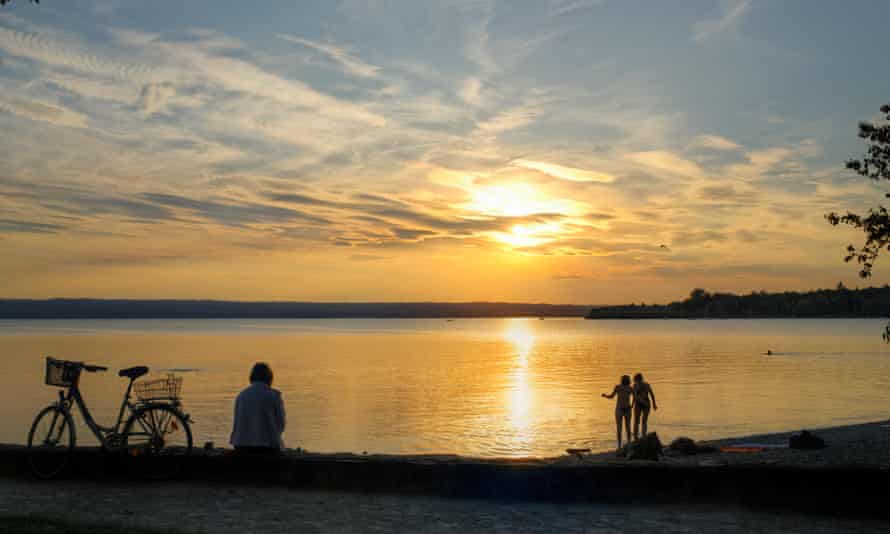 Sunset at Ammersee Lake, Herrsching am Ammersee.