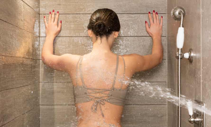 A shower bath at Homefield Grange, Northamptonshire