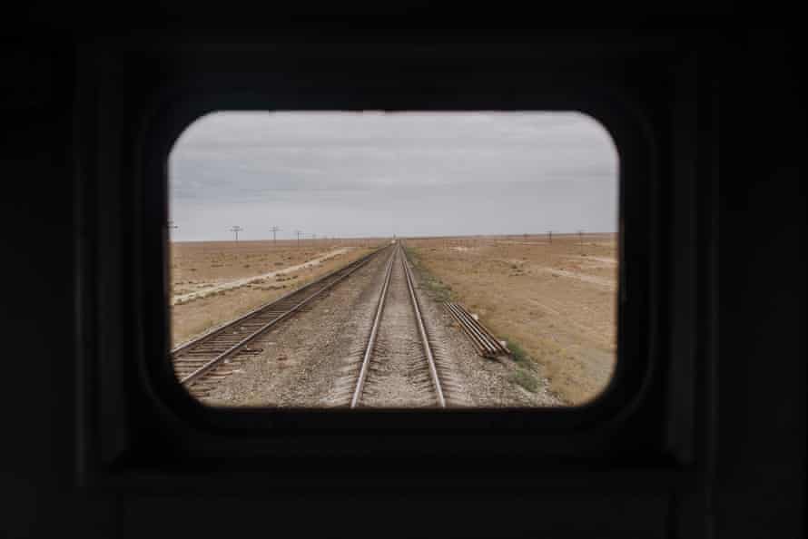 The steppe from the train window